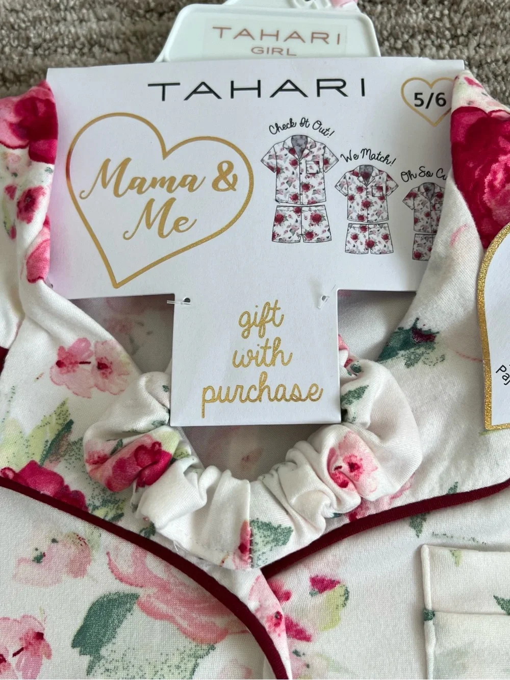 NWT Tahari Girls 3 Piece Pajama Set